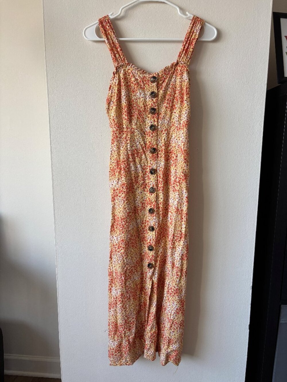Japna Orange Patterned Dress - Size Small